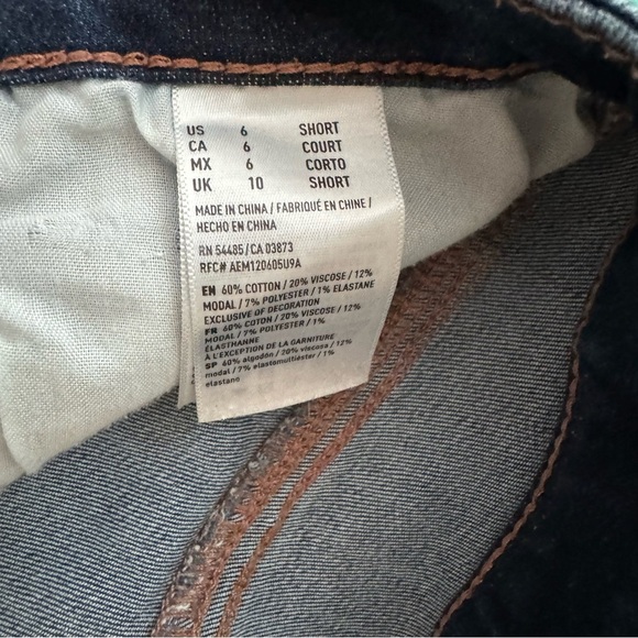 American Eagle Open Knee Distressed Destroyed Super Stretch X Jeggings - 6 Short - Picture 7 of 7